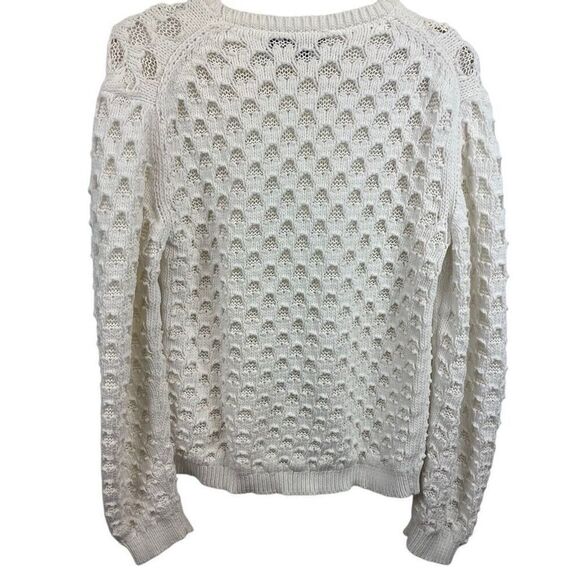 Theory White Open Knit Pullover Sweater Cotton Size M - Picture 2 of 8